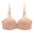 House Of Dasein Summer Smooth Anti-Slip Seamless Gathered Sexy Comfortable Daily Plus Size Single Bra - Apricot - 90C