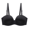 House Of Dasein Summer Smooth Anti-Slip Seamless Gathered Sexy Comfortable Daily Plus Size Single Bra - Black - 75C