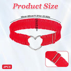 House Of Dasein 2 Pcs Heart Lace Thigh Garters Red Belt Elastic Leg For Women