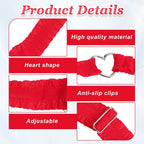 House Of Dasein 2 Pcs Heart Lace Thigh Garters Red Belt Elastic Leg For Women