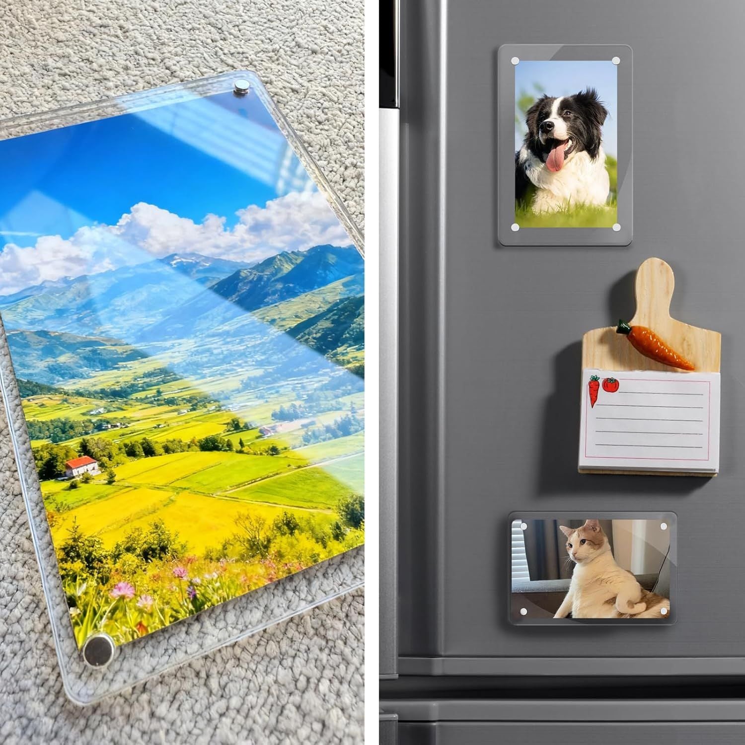 4 Packs Car Picture Holder Car Sun Visor Photo Holder Acrylic Magnetic Picture Clips, Personalized Vehicle Accessories for Family Personal Photos, Transparent, 3.52 x 2.34 in