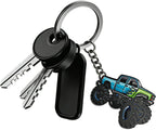 4 Wheeler Off-road Keychain, Cool Flame Pattern Decorative Ring, Anti-rust Lightweight Key Holder, for Men (Black)