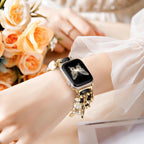 Stylish Metal Band Compatible with Apple Watch Bands for Women 40mm 38mm 41mm 44mm 42mm 45mm 46mm,Pretty Chain Strap with Apple Watch Accessories Charms for iWatch Series 11 10 9 8 7 6 5 4 3 2 1 SE