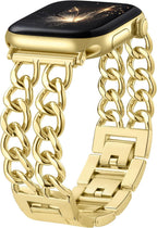 Gold Band Compatible with Apple Watch Bands for Women 40mm 42mm 38mm 41mm 44mm 45mm 46mm, Adjustable Metal Chain Link Bracelet Accessories for iWatch Band Series 11 10 9 8 7 6 5 4 3 2 1(No Case)