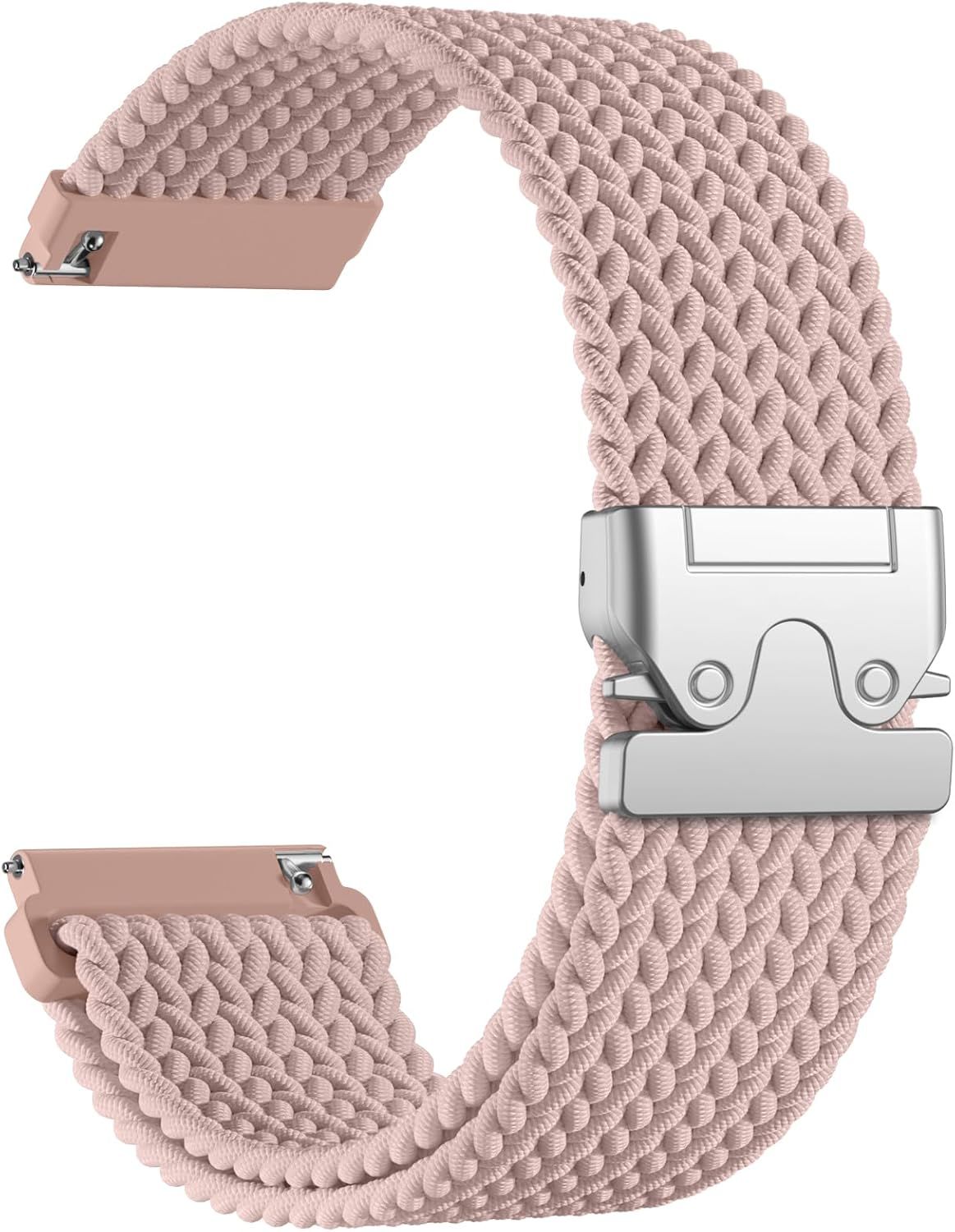 18mm 20mm 22mm Braided Band Compatible with Garmin Vivoactive 5/Vivoactive 6/4/3 Watch Bands, Parachute Buckle Nylon Elastic Sport Strap for Garmin Venu 3 2/3S 2S/Forerunner 165/55/245 Women Men