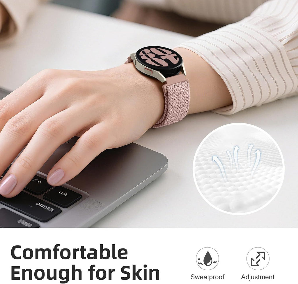 18mm 20mm 22mm Braided Band Compatible with Garmin Vivoactive 5/Vivoactive 6/4/3 Watch Bands, Parachute Buckle Nylon Elastic Sport Strap for Garmin Venu 3 2/3S 2S/Forerunner 165/55/245 Women Men