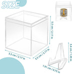 9 Packs Championship Ring Display Case Clear Small Showcase with Stands for Baseball Softball Championship Rings Cheer Leading Rings 2.17 Inch