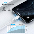 [ Apple MFi Certified ] iPhone Charger 6ft, Long Lightning to USB Cable 6 Feet, Fast Apple Charging Cable Cord 6 Foot for iPhone 14 Pro Max/13 Pro Max/12 Mini/11 Pro/11/XS/XR/8/7/6s/iPad,Air