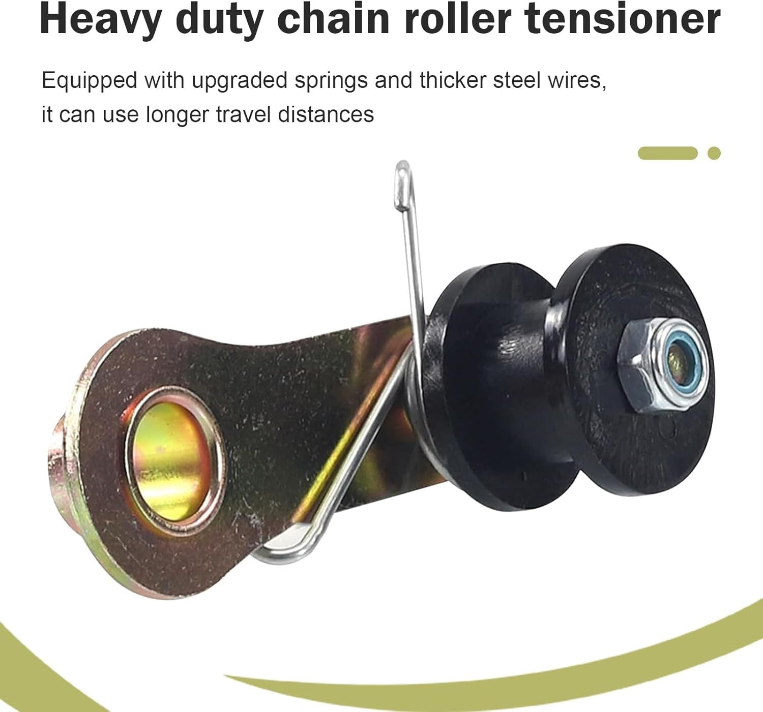 ATV Chain Tensioner, Spring-loaded Sprocket Guide Roller, Heavy-duty Anti-rust Chain Tensioner, for 110 CC 125 CC 140 CC ATVs Motorcycles Mini Bikes Dirt Bikes 4-wheelers (Black)