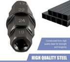 Motorcycle Hex Axle Tool, 0.66" 0.74" 0.86" 0.94" 4 Sizes Allen Axle Spindle Socket Adapter Tool, Anti-rust Non-slip Socket Removal Wrench, for Motorcycle Front Wheel (Black)