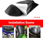 Motorcycle Seat Cover, Waterproof Sun Resistant Seat Protector, High-elasticity Anti-scratch PVC Leather Cover, DIY Modification Accessory for ATV Scooter Moped Mini Bike (Black)