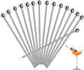 30 Pcs Cocktail Picks, Appetizer Skewers Stainless Steel, Cocktail Skewers Cleanable and Reusable, Toothpicks for Food and Drinks, Bar Party, Barbeque Snacks, Sandwiches, and Fruit (4.2Inch)