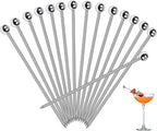 30 Pcs Cocktail Picks, Appetizer Skewers Stainless Steel, Cocktail Skewers Cleanable and Reusable, Toothpicks for Food and Drinks, Bar Party, Barbeque Snacks, Sandwiches, and Fruit (4.2Inch)