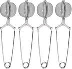 Tea Strainers for Loose Tea, 4 Pack Tea Infuser with Handle Fine Mesh Tea Ball Filter Tea Diffusers Steeper for Loose Leaf Tea, Spices, Seasonings