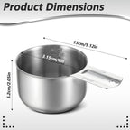 Xindojuz 1 Cup Single Stainless Steel Measuring Cup, Etched Inner Scale Metal Measure Scoop for Cooking Baking, Laundry Detergent, Wet and Dry Ingredients, Dishwasher Safe (240 ml, 8 oz)