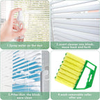 3 Pieces Blind Cleaner Duster Tool 7 Finger Dusting Cleaner for Window Venetian Washable Mini Brush Hand Held Tool for Air Conditioner Dust Dirt (3 Colors)