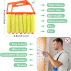 3 Pieces Blind Cleaner Duster Tool 7 Finger Dusting Cleaner for Window Venetian Washable Mini Brush Hand Held Tool for Air Conditioner Dust Dirt (3 Colors)