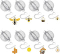 8Pcs Tea Ball,2.1 inch Tea Infuser for Loose Leaf Tea,Teas Strainer with Honey Bee Set Pendant,Loose Leaf Teas Steeper for Flavoring Herbal Spices and Seasonings