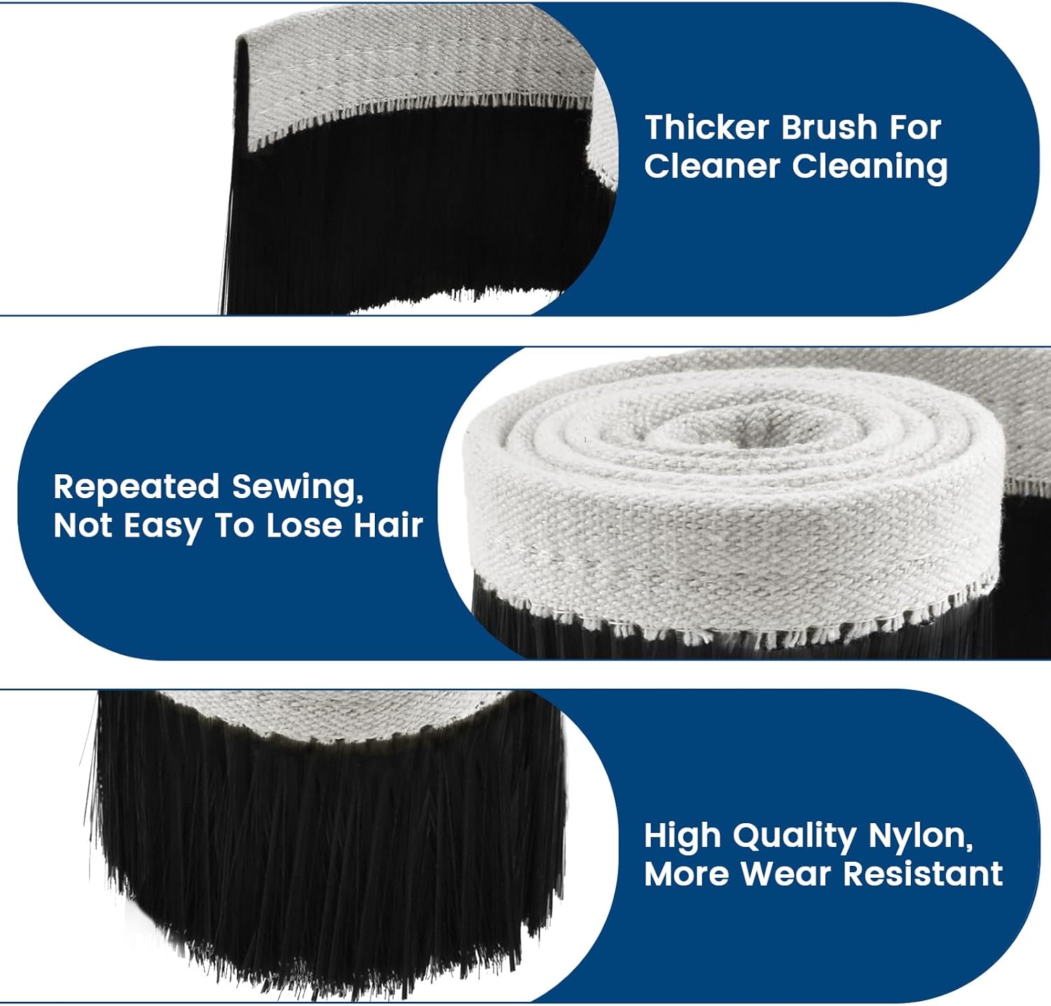 CNC Vacuum Brush, 1m x 70mm Nylon Dust Shoe Brush, Vacuum Cleaner Engraving Machine Dust Cover for CNC Router, Spindle Motor Milling Machine (Black)