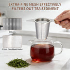 Tea infuser,Stainless Steel Tea Steeper and Strainer, Tea Strainers for Loose Tea - Reusable Durable Infuser for Brewing Tea and Coffee