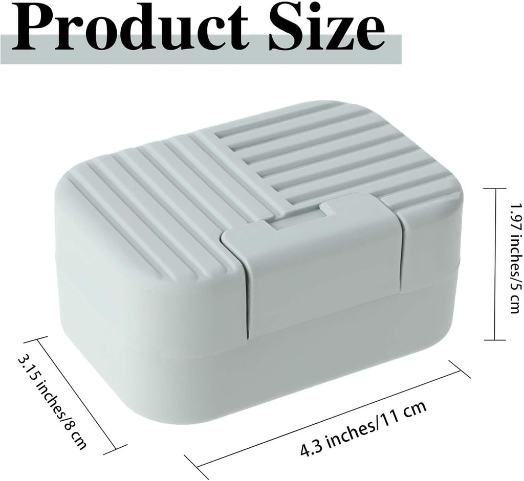 2 Pack Travel Soap Case with Lever - Holder for Soap & Shampoo Bars with Secure 4-Point Closure