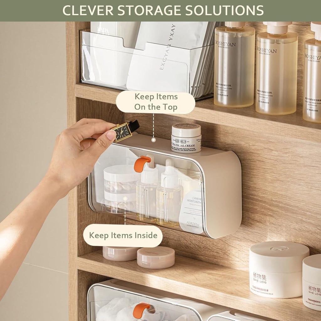 White Storage Box with Lid for Cotton Swabs Cotton Pads Toothpicks Household Organizer