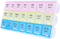 7 Day Pill Organizer 3 Compartments AM PM Evening 21 Slot Weekly Medication Storage Box