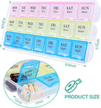 7 Day Pill Organizer 3 Compartments AM PM Evening 21 Slot Weekly Medication Storage Box