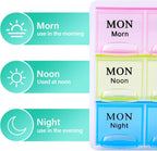 7 Day Pill Organizer 3 Compartments AM PM Evening 21 Slot Weekly Medication Storage Box