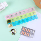7 Day Pill Organizer 3 Compartments AM PM Evening 21 Slot Weekly Medication Storage Box