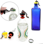 6 Pack Silicone Vacuum Bottle Stoppers Red Yellow Black for Wine Champagne Beer Whisky Soft Drinks Water Airtight Reusable