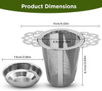 2 Pack Stainless Steel Tea Strainers for Loose Leaf Tea - Reusable Tea Filters
