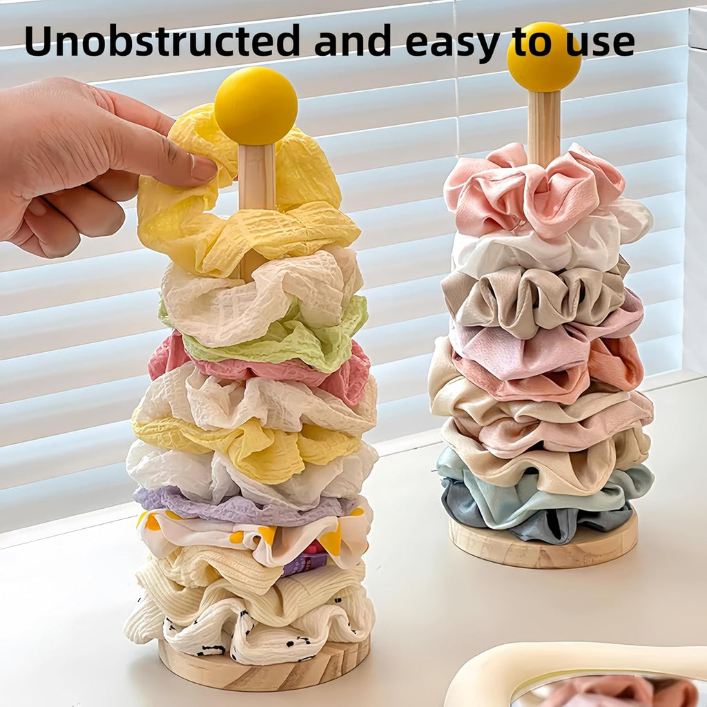 2 Pack Wooden Hairband Set - Hair Clip Holder Bracelet Hanger - Hair Accessories Storage Display for Girls Women Teens