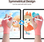 Artist Drawing Glove 3-Layer Palm Rejection [2 Pack Black and Pink]