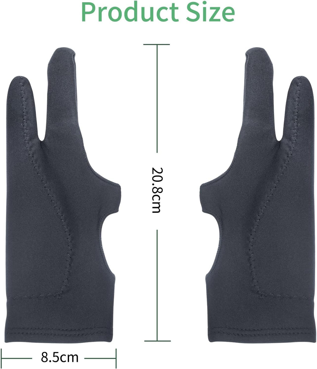 Artist Drawing Glove 3-Layer Palm Rejection [2 Pack Black and Pink]