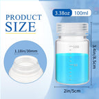 12 Pcs Plastic Sample Bottles with Screw Cap, Liquid Containers with Lid for Lab Reagent Sample Medicine Pill Water Storage, Travel Bottles(Clear,3oz 100ml,Wide Mouth-white Scale)