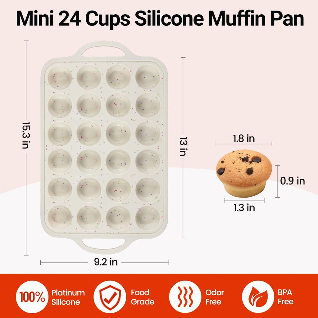 Mini Cupcake Pans, Mini Loaf Pan, Easy to Handle for Baking Mini Muffins, Mini Cupcakes, Mini Egg Bites, Mini Bread, Mini Loaf, Mini Meatloaf