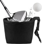Golf Ball Cleaner Pouch with Belt Clip, 2-in-1 Waterproof Golf Ball Washing Bag, Leak-Proof Microfiber Inner Lining, Portable Golf Club Groove Cleaner Accessory, Practical Golfing Gift for Men & Women
