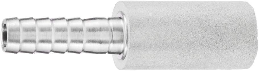 Stainless Steel Aeration Stone, 0.5 Micron Diffion Stone with 1/4" Hose Barb, Stainless Steel Aeration Oxygenation Stone Carbonating Stone for Home Brewing Beer (Pack of 2)