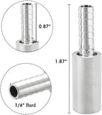 Stainless Steel Aeration Stone, 0.5 Micron Diffion Stone with 1/4" Hose Barb, Stainless Steel Aeration Oxygenation Stone Carbonating Stone for Home Brewing Beer (Pack of 2)