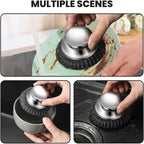 Steel Wool Scrubber with Handle, Upgrade Heavy Duty Stainless Steel Dish Scrubber for Cleaning Dishes, Iron Pots, Stoves, Kitchen Sink (2 pcs)