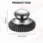 Steel Wool Scrubber with Handle, Upgrade Heavy Duty Stainless Steel Dish Scrubber for Cleaning Dishes, Iron Pots, Stoves, Kitchen Sink (2 pcs)
