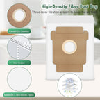 25 Pcs Replacement Parts for iRobot Roomba Plus 405 Combo/505 Combo /507 Combo Robot Vacuum Cleaner, Include 2 Main Brushes, 6 Dust Bags, 6 Mop Pads, 4 Filters, 6 Side Brushes and 1 Cleaning Tool