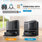 Accessories Kit Compatible with eufy E28 Omni / E25 Omni Robot Vacuum, Replacement Parts Include 1 Set (2) Main Brushes, 6 Dust Bags, 2 Roller Mops, 6 Side Brushes, 1 Cleaning Tool