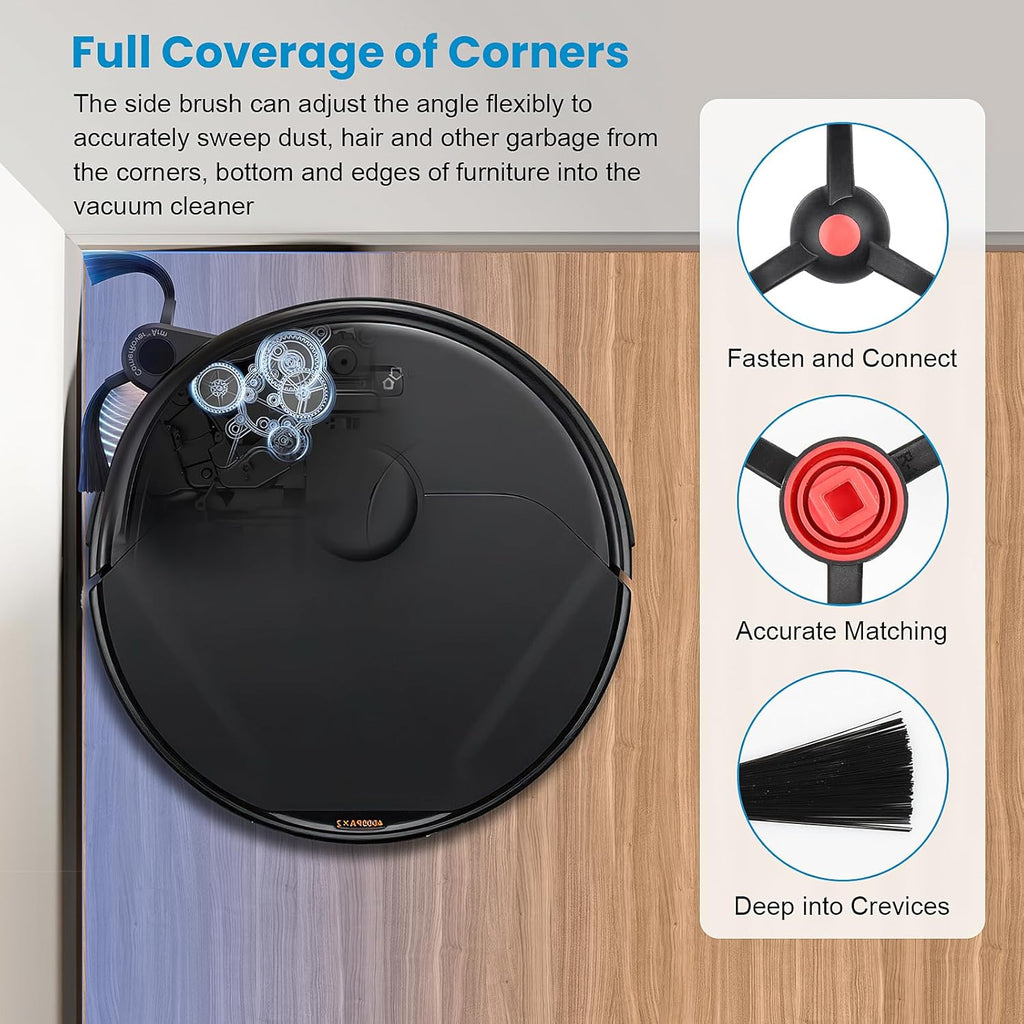 Accessories Kit Compatible with eufy E28 Omni / E25 Omni Robot Vacuum, Replacement Parts Include 1 Set (2) Main Brushes, 6 Dust Bags, 2 Roller Mops, 6 Side Brushes, 1 Cleaning Tool