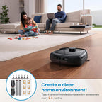 Accessories Kit Compatible with eufy E28 Omni / E25 Omni Robot Vacuum, Replacement Parts Include 1 Set (2) Main Brushes, 6 Dust Bags, 2 Roller Mops, 6 Side Brushes, 1 Cleaning Tool