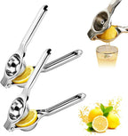 Lemon Squeezer, Stainless Steel Lemon Squeezer with Zester, Heavy Duty Squeezer Juicer for Lemon, Press Citr Juicer, Large Bowl Lime Squeezer for Home & Bar (2PCS)