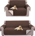 UNICE Home Reversible Sofa Cover Bundle Loveseat Cover(Sofa+Loveseat Small, Coffee)