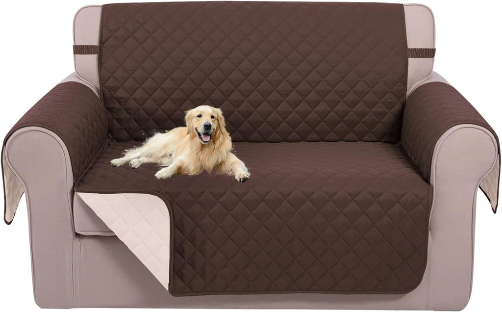 UNICE Home Reversible Sofa Cover Bundle Loveseat Cover(Sofa+Loveseat Small, Coffee)
