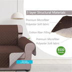 UNICE Home Reversible Sofa Cover Bundle Loveseat Cover(Sofa+Loveseat Small, Coffee)